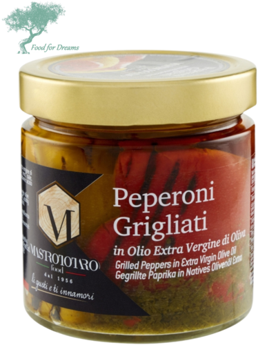 Gegrillte Peperoni in Extra Vergine Olivenöl Mastrototaro Food (370g)