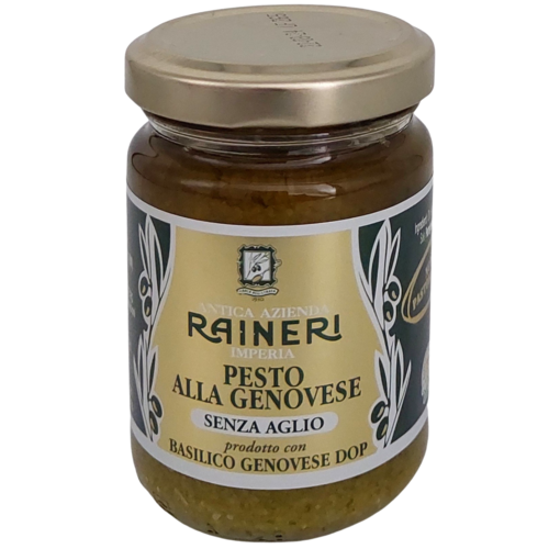Pesto Raineri senza aglio con Basilico fresco Genovese D.O.P. (130g) non pastorizzato