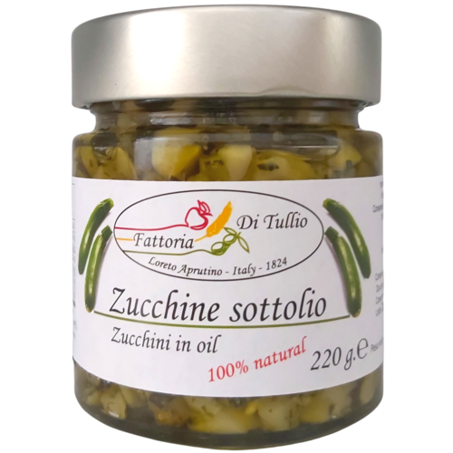Zucchine in Olio Extra Vergine di Oliva Fattoria Di Tullio 220g