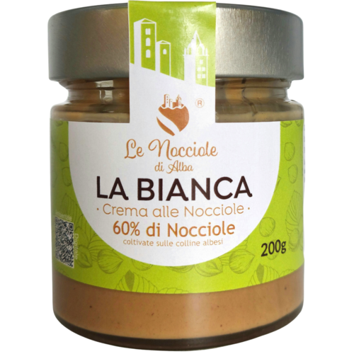 "La Bianca" crema bianca al 60% nocciola del Piemonte Le Nocciole di Alba (200g)