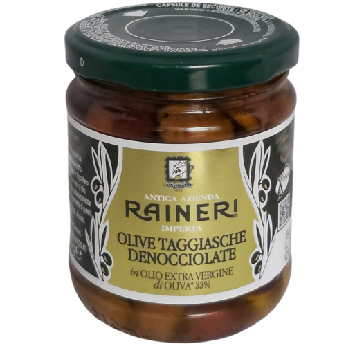 Pitted Taggiasca olives in extra virgin olive oil Raineri (180g)