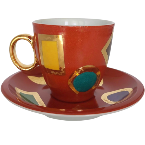 Kaffeetasse Ziegelrot / Gold Susanna Chiaraviglio